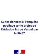 Suite données à l'enquête publique sur le projet de Déviation Est de Vesoul par la RN57