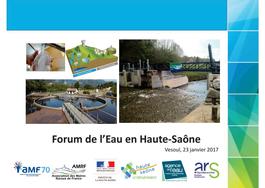 Forum de l'eau du 23 janvier 2017